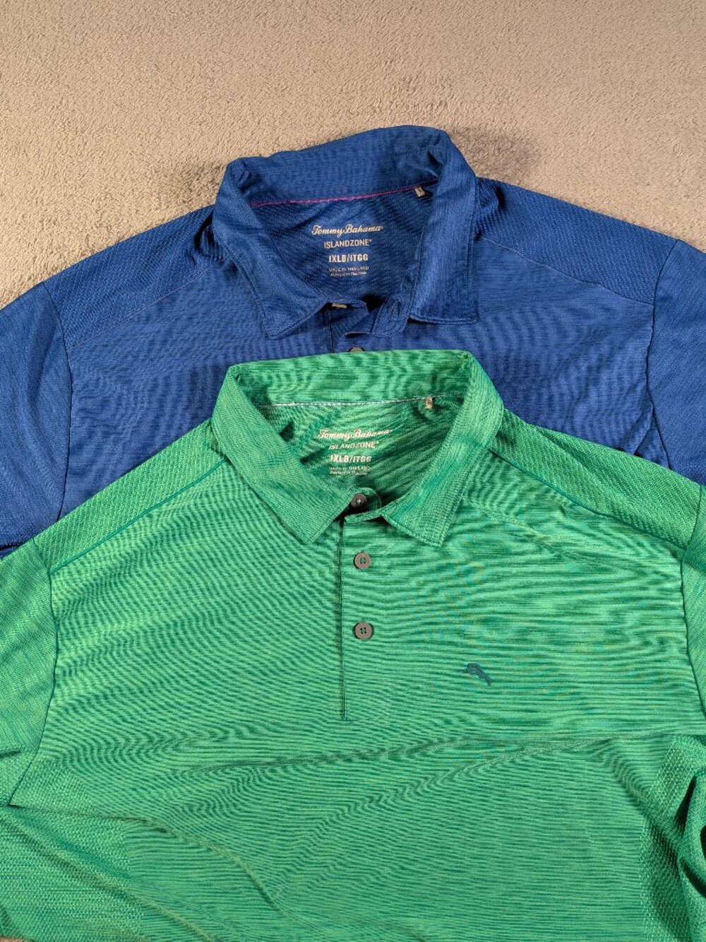 Tommy Bahama IslandZone 1XLT Big & Tall Polo 2-Pack Green Blue Performance